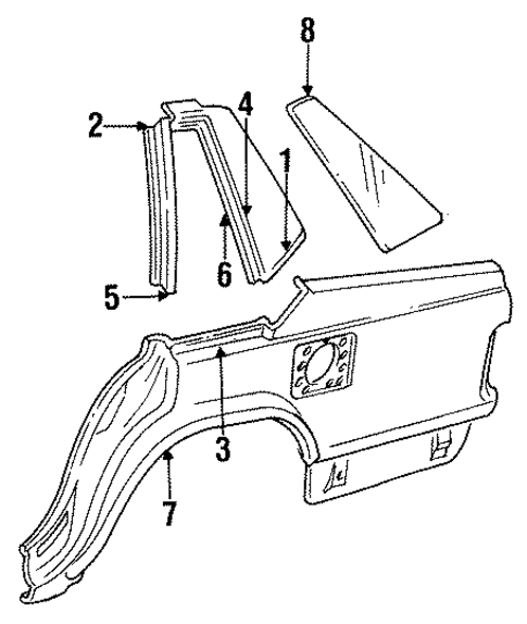 Glass & Moldings for 1989 Volvo 760 #0
