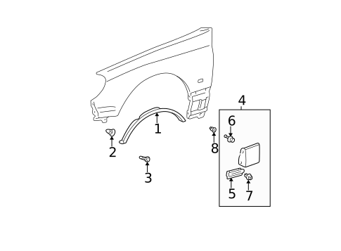 Exterior Trim - Fender for 1998 Lexus GS300 #0