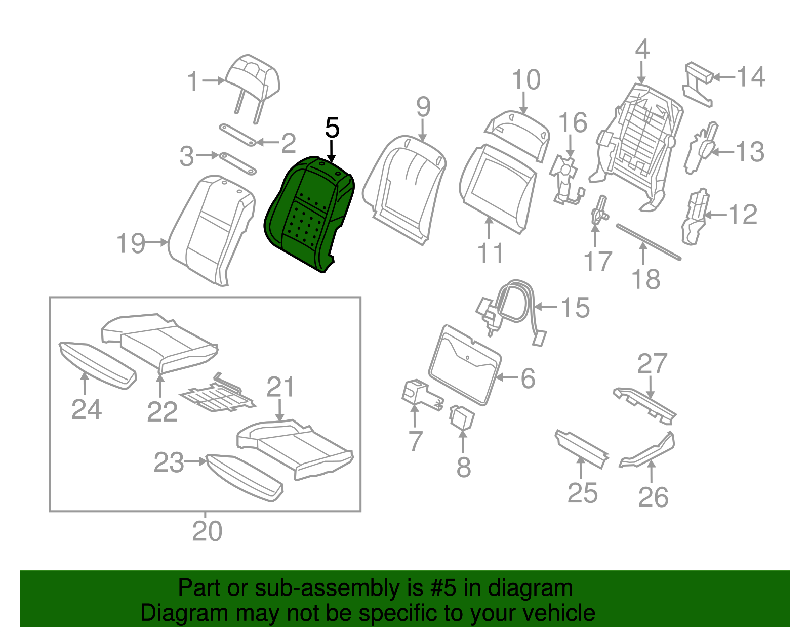Seat Back Pad - BMW (52-10-7-161-875)