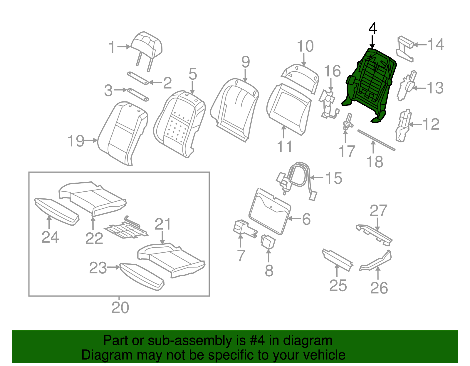 Seat Back Frame - BMW (52-10-7-161-874)