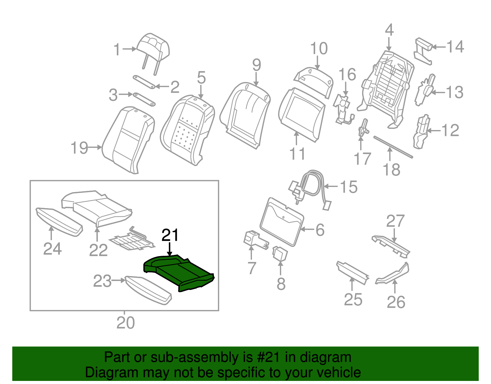 Seat Cushion Pad - BMW (52-10-7-161-894)
