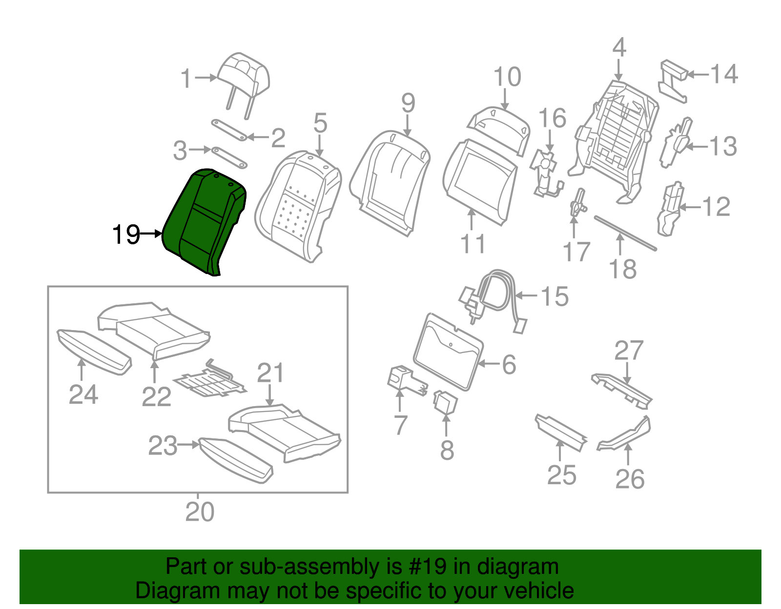 Seat Back Cover - BMW (52-10-6-973-445)