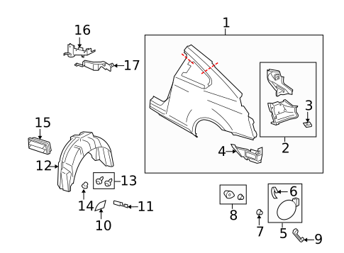 Quarter Panel & Components for 2014 INFINITI Q60 #0