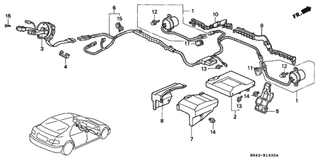 SRS Unit (1) for 1993 Honda Civic #0
