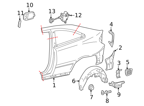 Quarter Panel & Components for 2005 Mercedes-Benz C 320 #1