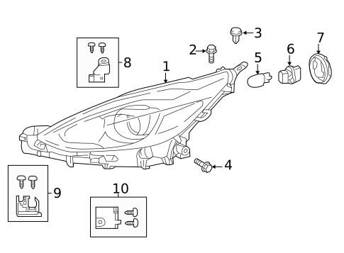 Headlamp Components for 2018 Toyota Prius C #0