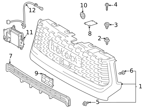 Grille & Components for 2021 Toyota Tundra #1