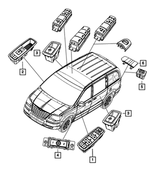 68620451AA - Electrical: Front Door Switch And Bezel for Mopar Image