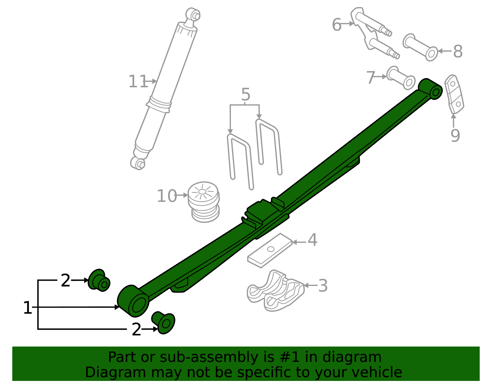 2024-2025 Ford Ranger Leaf Spring MB3Z-5560-DX | OEM Ford Parts Direct