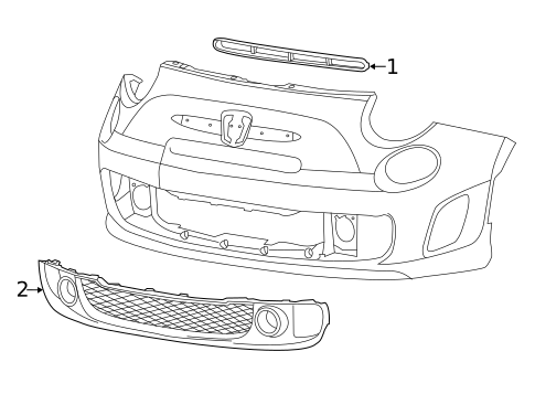 Grille & Components for 2019 Fiat 500 #0