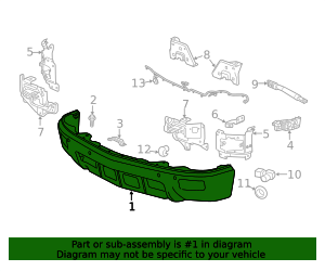 2014-2015 Chevrolet Silverado 1500 Front Bumper Impact Bar 22944859 GM ...