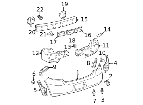 Bumper & Components - Rear for 2007 Toyota Yaris #1