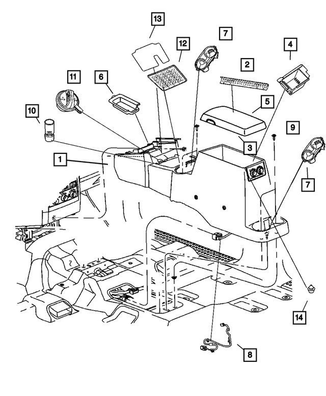 1GF141DBAA - Instrument Panel and Radios and Consoles: Armrest Base for Mopar Image