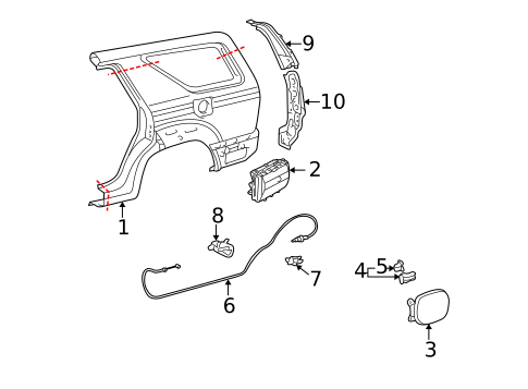 Quarter Panel & Components for 2007 Toyota 4Runner #0