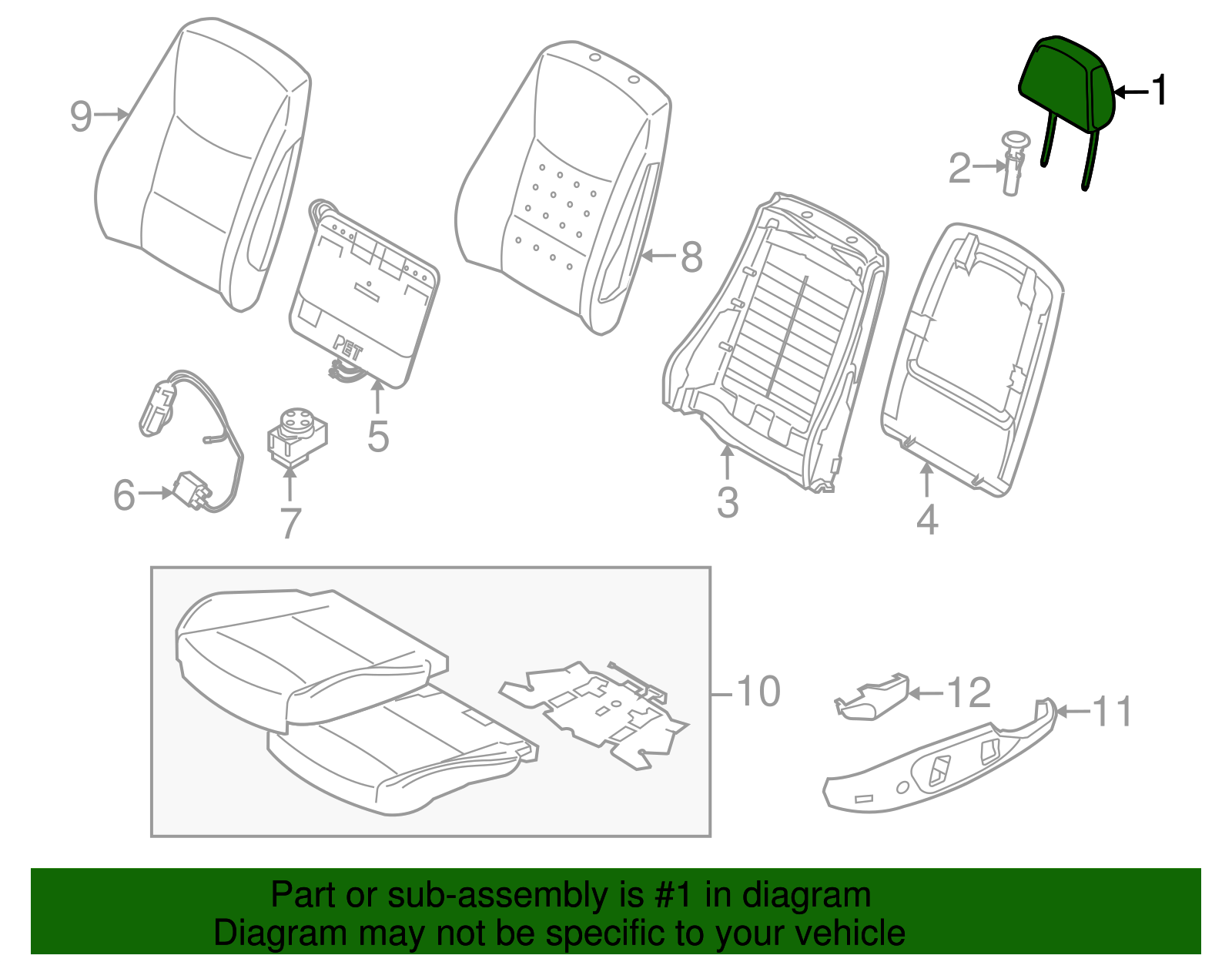 Headrest - BMW (52-10-7-246-669)