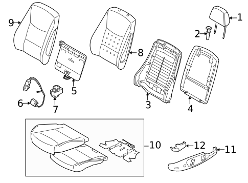 Front Seat Components for 2009 BMW 128i #0