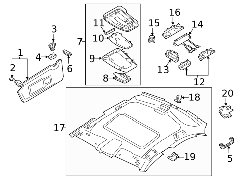 Interior Trim - Roof for 2017 Audi A4 Quattro #0