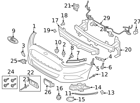 Bumper & Components - Front for 2013 Ford Fusion #0