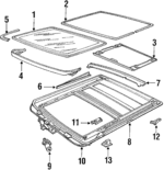 10127828 - Body: Sunroof Glass for Buick: Regal | Oldsmobile: Cutlass Supreme | Pontiac: Grand Prix Image