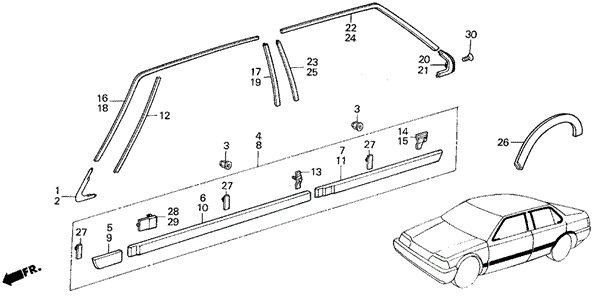 Side Protector 4DR for 1985 Honda Civic #0