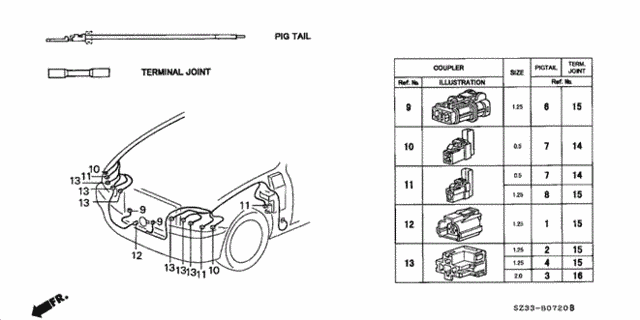 Electrical Connector (FR.) ('96-'98) for 1997 Acura RL #0