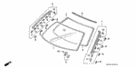 73151SR3013 - Body/Air Conditioning: MOLDING, FR. WINDSHIELD (UPPER) for Honda Image