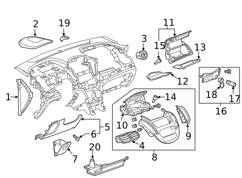 Instrument Panel Components for 2016 Chevrolet Trax #0