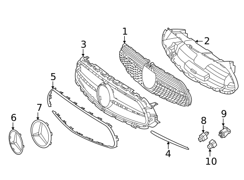 Grille & Components for 2021 Mercedes-Benz E350 #0