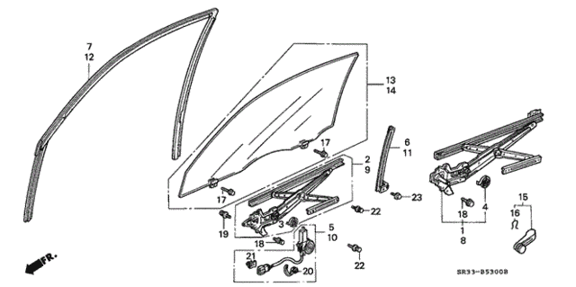 Door Window for 1995 Honda Civic #0