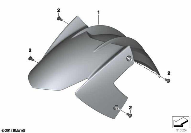 46617693324 - Frame and Mounting Parts: Wheel Cover, Front - Rohteil/blank for BMW-Motorrad Image