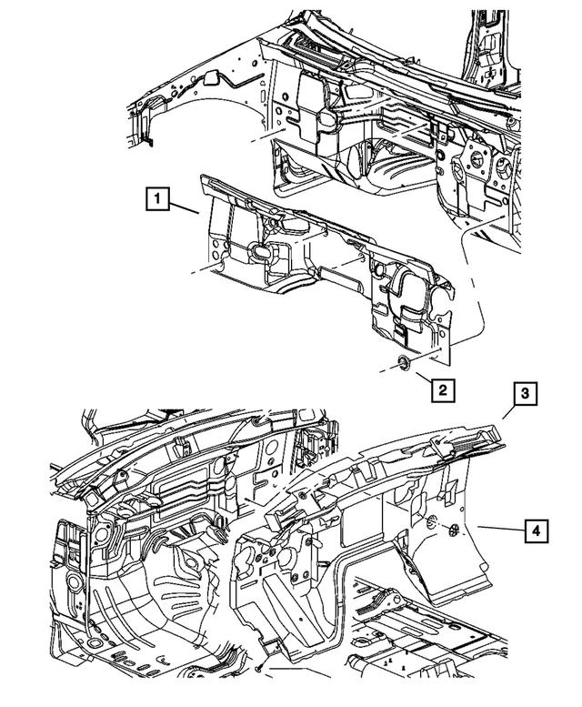 55196984AH - Body Sheet Metal Except Doors: Dash Panel Insulation for Mopar Image