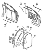 68031800AA - Doors, Door Mirrors and Related Parts: Bodyside Seal Retainer, Right for Mopar Image