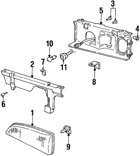 Headlamp Components for 1993 Pontiac Bonneville #0