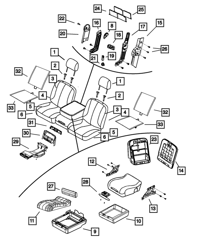 68050461AA - Interior Trim: Seat Cushion Foam, Left for Mopar Image