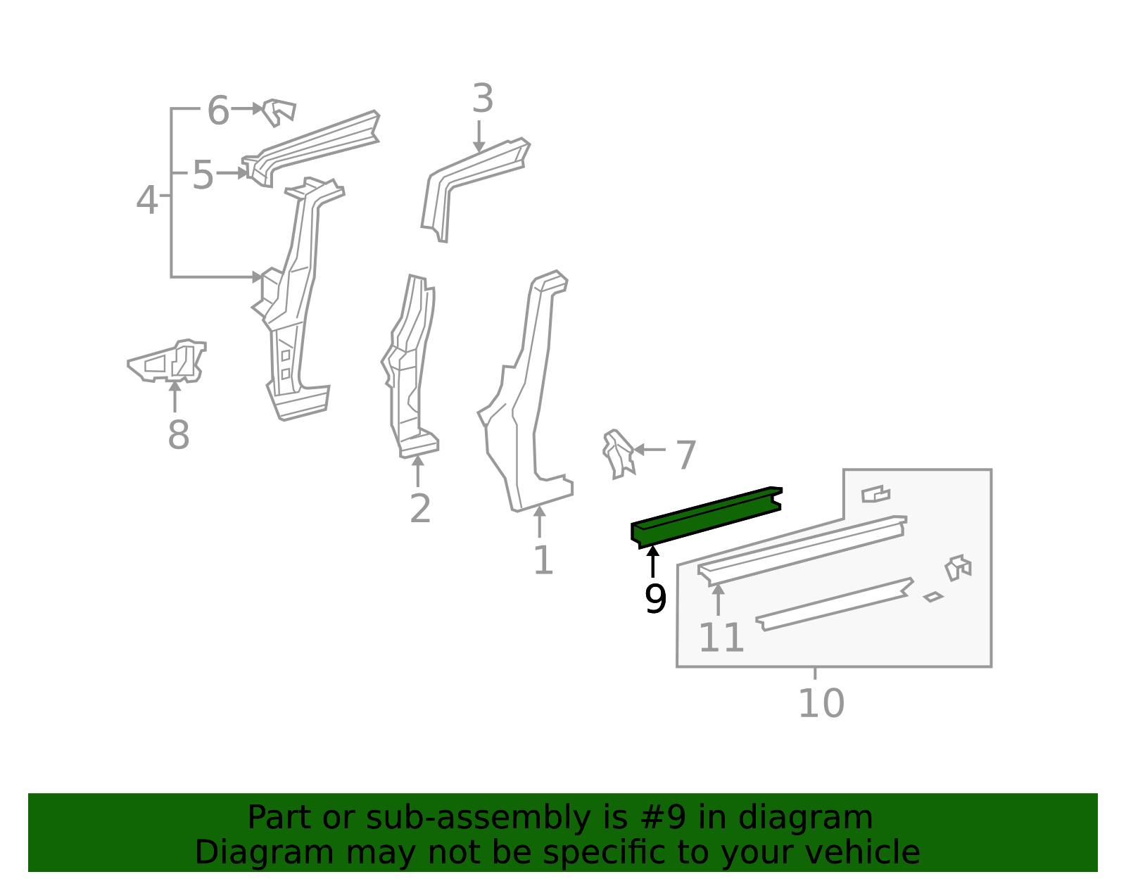 Toyota Rocker Panel - Side Frame Protection Panel - Part #61412-35091 ...