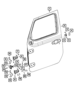 68281910AQ - Doors, Door Mirrors and Related Parts: Front Door, Right for Jeep: Gladiator, Wrangler Image