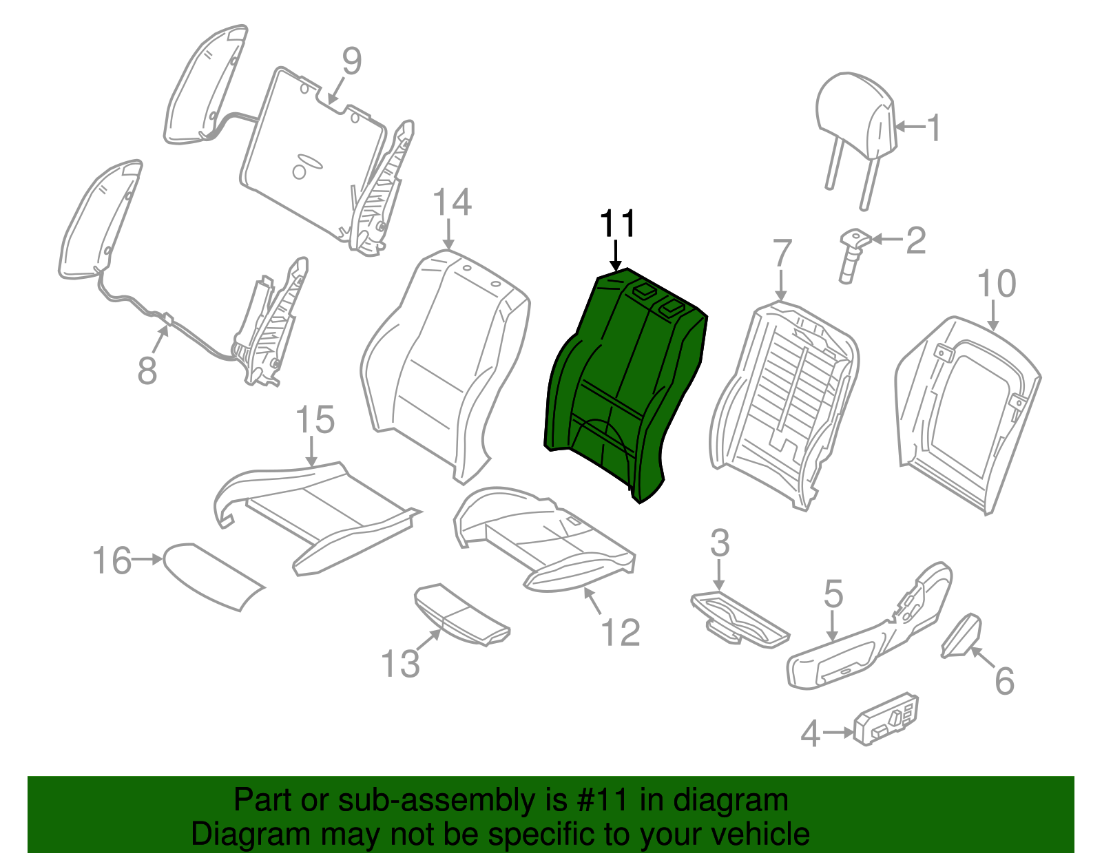 Seat Back Pad - BMW (52-10-6-994-382)