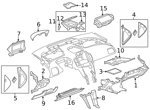 Instrument Panel Components for 2012 Chevrolet Volt #0