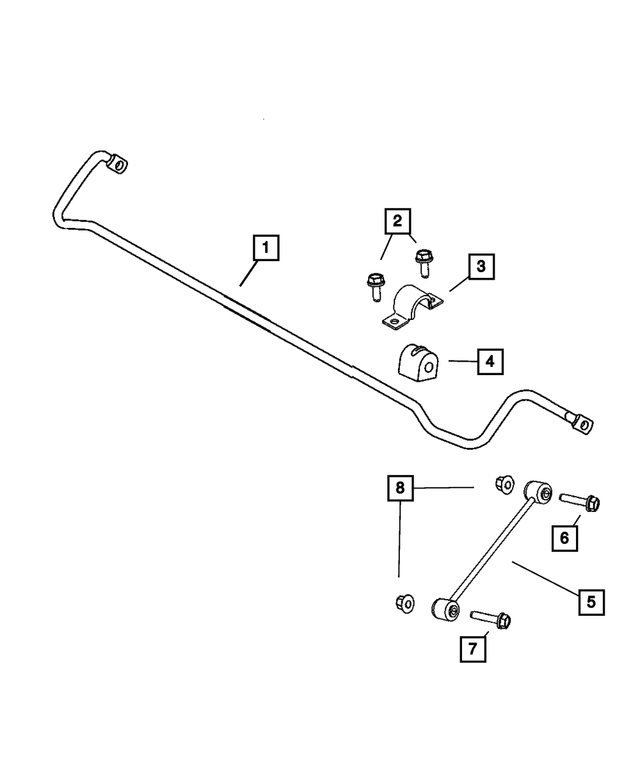 4782873AB - Rear Suspension: Rear Suspension Stabilizer Bar for Mopar Image