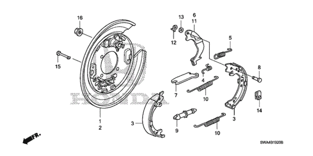 Parking Brake Shoe for 2007 Honda CR-V #0