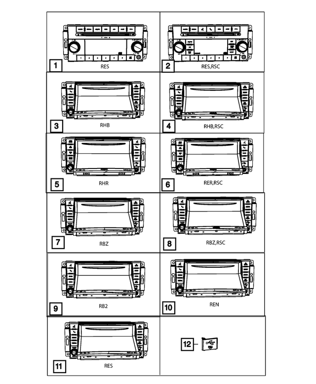 5091224AD - Electrical: Am/fm/cd/mp3 Radio for Mopar Image