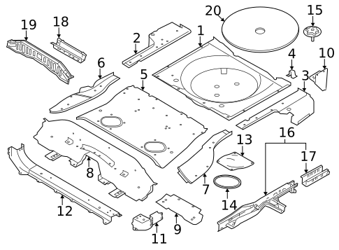 Rear Floor & Rails for 2019 Nissan Rogue #0