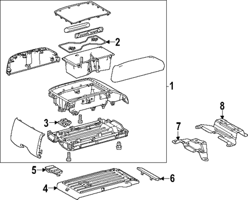 Rear Console for 2025 Toyota Grand Highlander #0