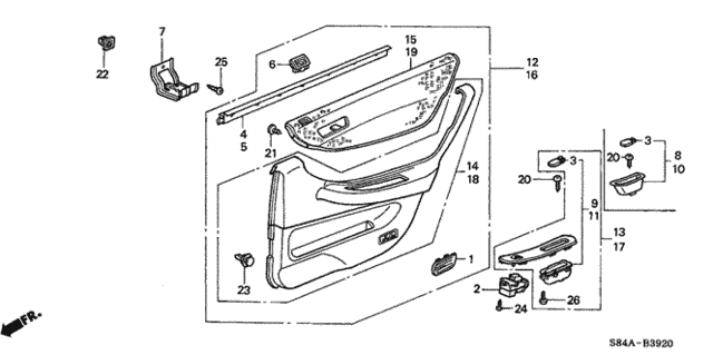 Rear Door Lining for 2002 Honda Accord #0