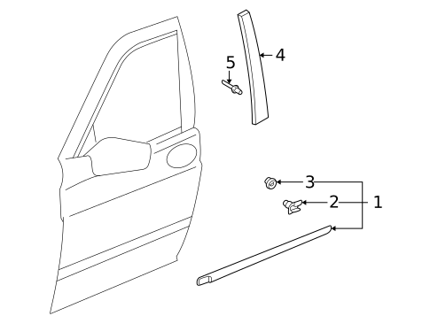Exterior Trim - Front Door for 2007 Saab 9-5 #0