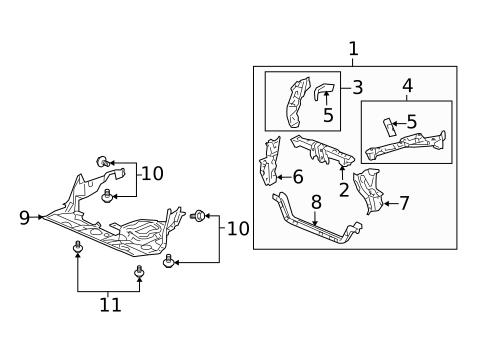Radiator Support for 2010 Acura RL #0