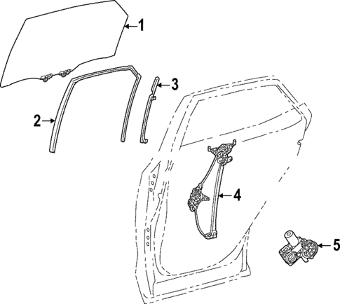 Glass - Rear Door for 2025 Lexus NX350h #0