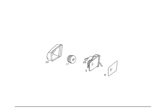 2108106016 - Front Doors: Mirror, Outer for Mercedes-Benz: 300SD, 400SE, 400SEL, 500SEL, 500SL, C220, C230, C280, C43 AMG, E420, E430, S420 Image image