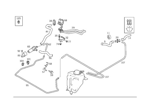 Heating Water Connection for 1999 Mercedes-Benz E430 #4