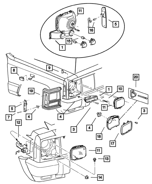 55055296AE - : Headlamp, Right for Mopar Image